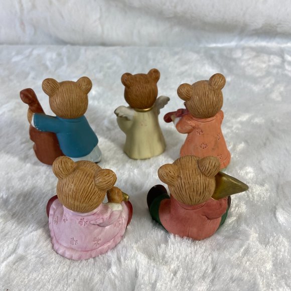 HOMCO #1422 Set of 5 Bear Musicians Porcelain Figurines Flute Trumpet Violin - Picture 8 of 9
